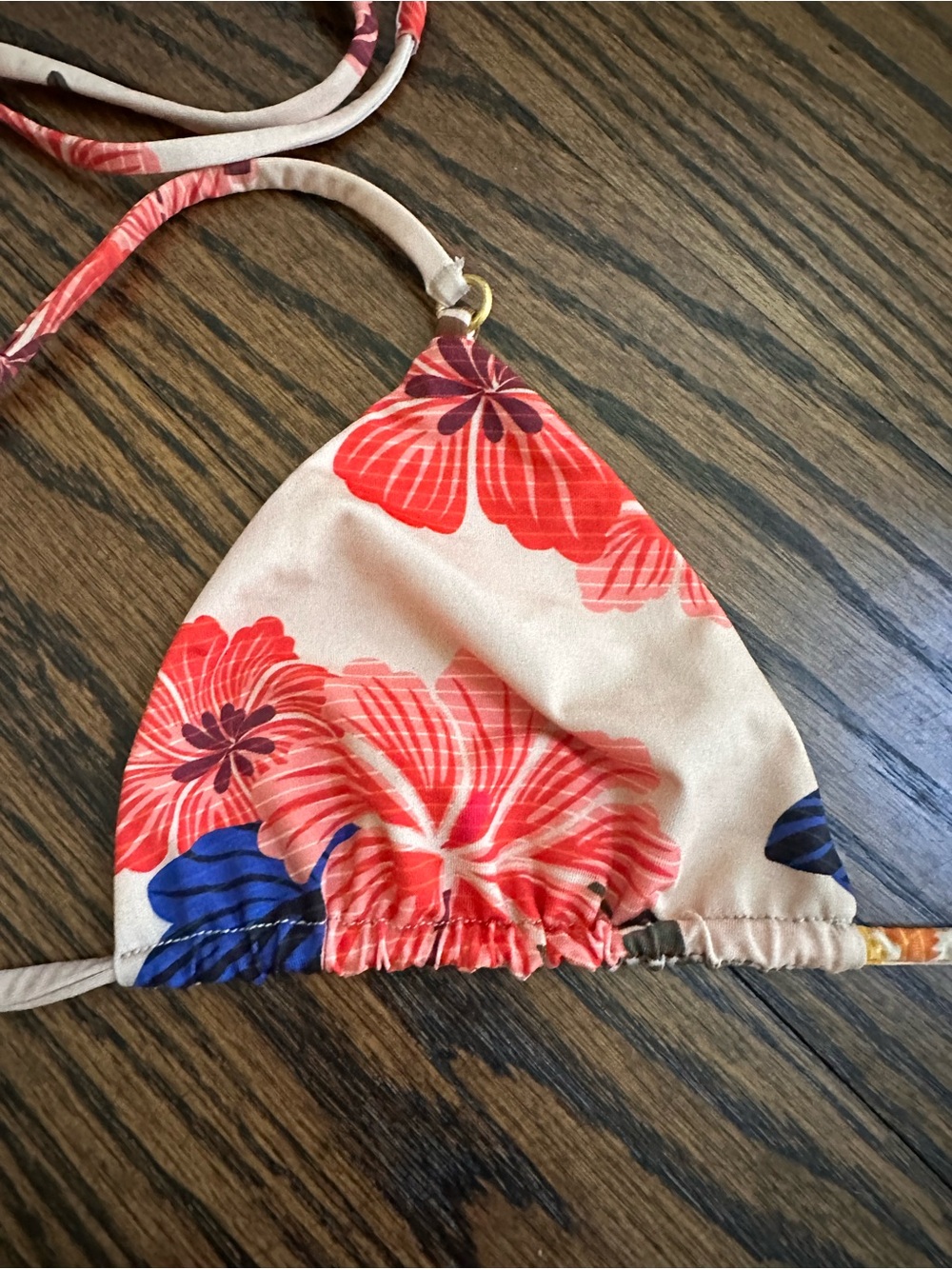 Acacia swimwear Retro Paradise Floral Tie-Side Triangle Bikini small P XS - Picture 5 of 14
